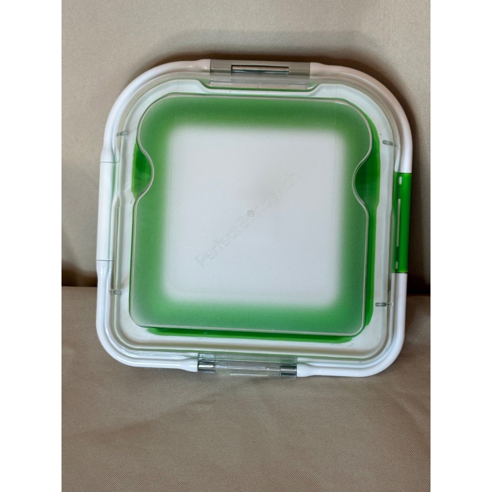 Contain This Perfect Sandwich Collapsible Green White Lunch Box Freezer Pack